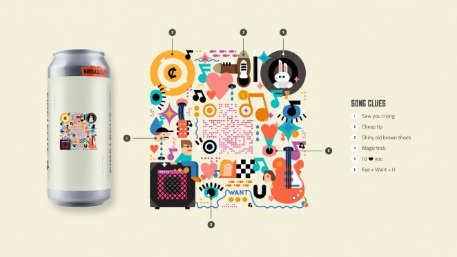 Beer can QR codes tell stories of songs that were Big in Japan
