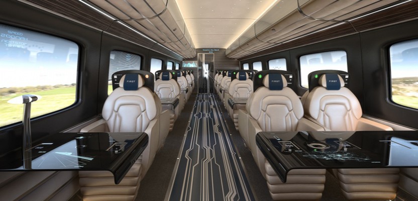 futuristic train interior